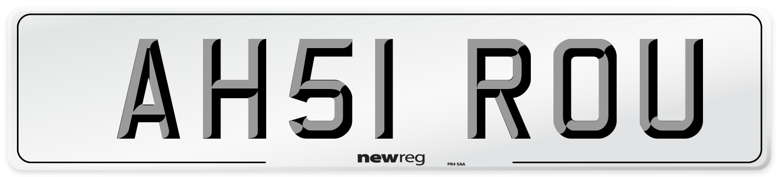 AH51 ROU Number Plate from New Reg